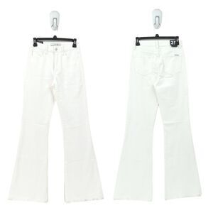 Joes Women 25 High Rise Flare Jeans White Denim Stretch High Waisted NEW FLAW